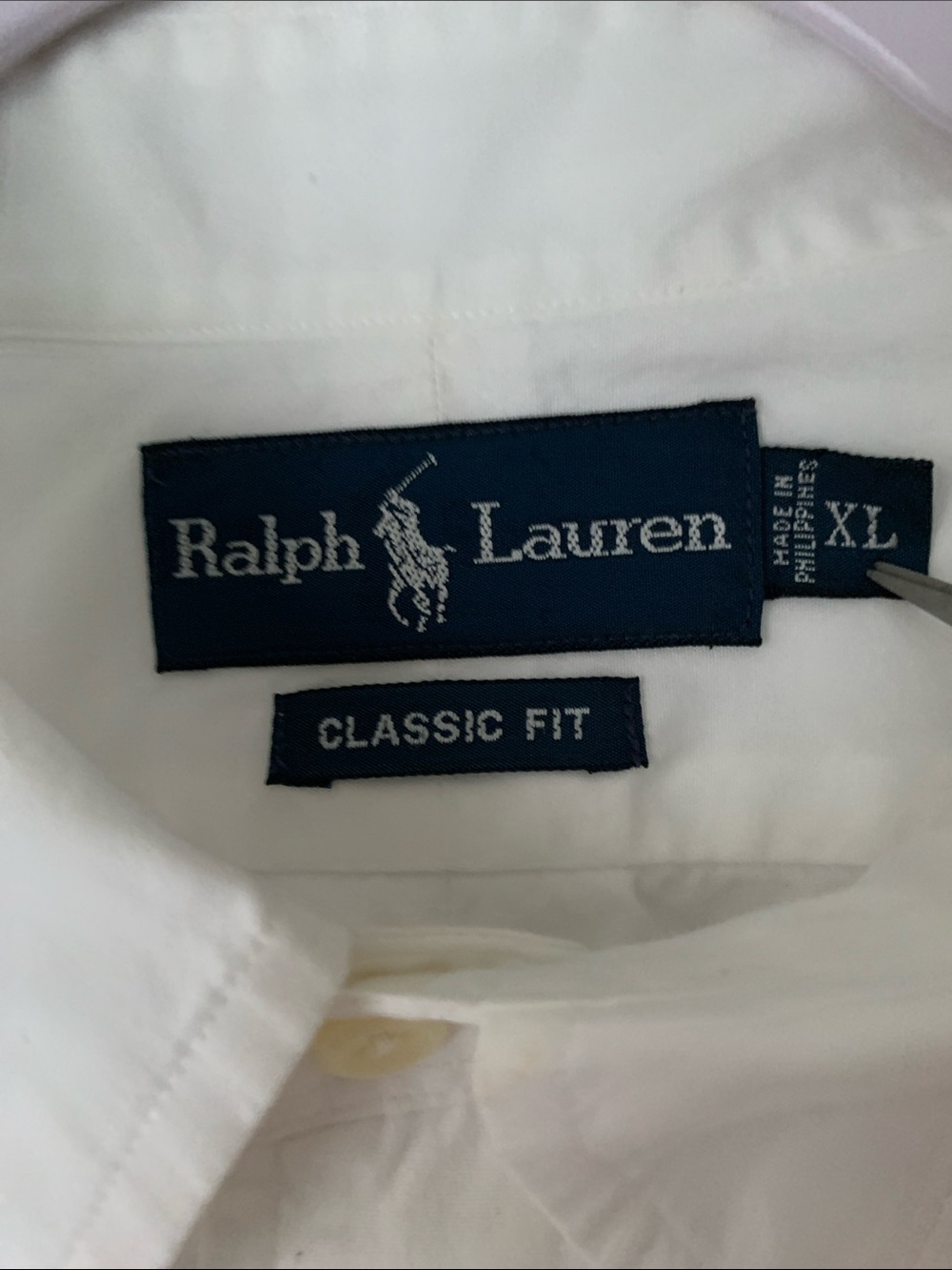 Ralph Lauren Men’s White Cotton Classic Fit Button-Down Shirt Size XL - Picture 6 of 7